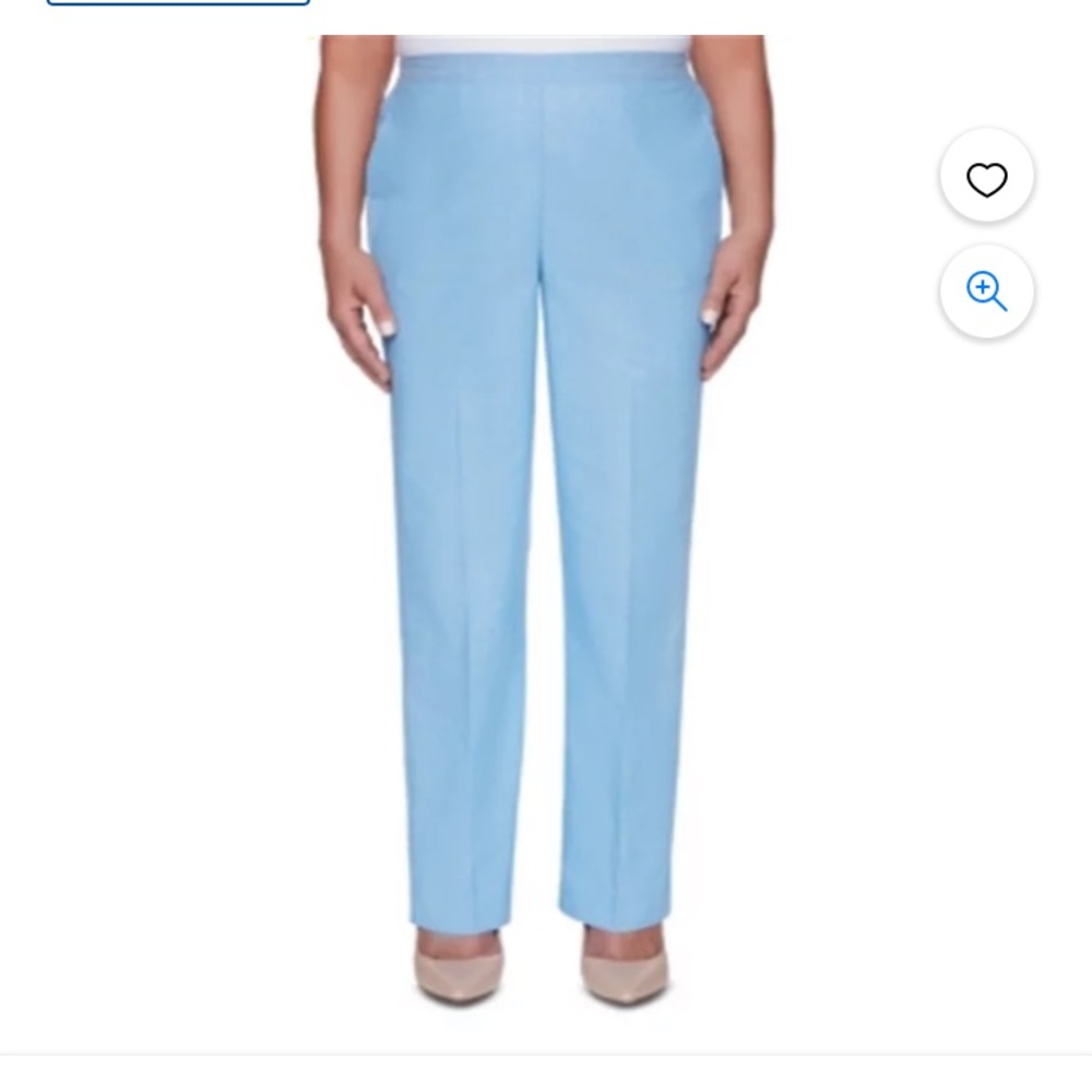 NWT Alfred Dunner light blue elastic waist pants size 24 W